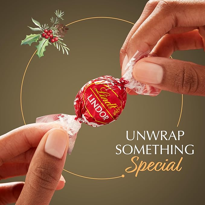 Lindt LINDOR Holiday Deluxe Assorted Chocolate Candy Truffles Gift Box 15.2 oz.