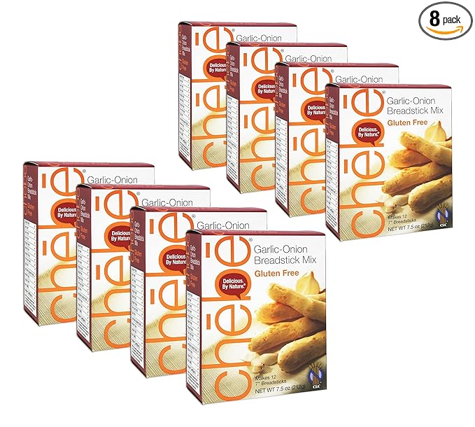 Chebe Bread Sticks Mix Garlic &amp Onion Gluten Free 7.5-Ounce Bags (Pack of 8)