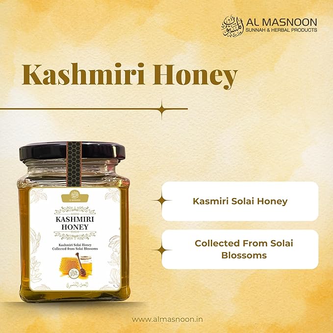 AL MASNOON Kashmiri Solai Honey Collected From Solai Blossoms || Raw Honey Unprocessed Unfiltered Unpasteurized Natural Honey (300 Gms)
