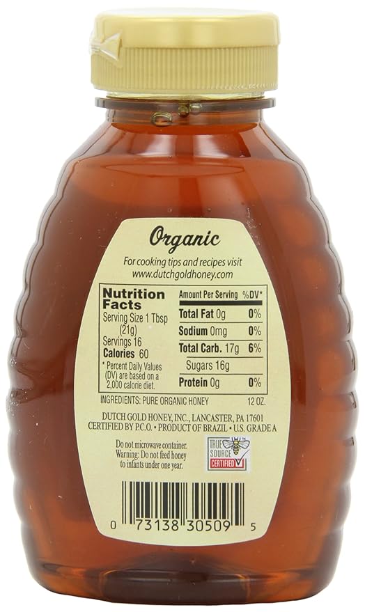 Dutch Gold Honey Organic Squeeze 12-Ounce (Pack of 3)