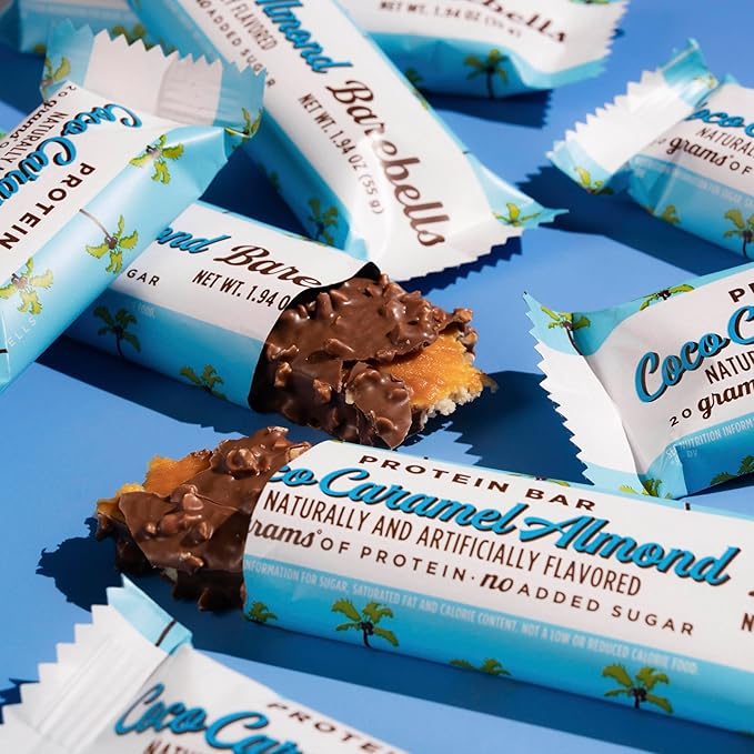 Barebells Protein Bars Coconut Caramel Almond - 12 Count 20g High Protein Treats - Chocolate Nutrition Bar with 1g Total Sugars - On-The-Go Breakfast or Post-Workout Snack (Pack of 2)
