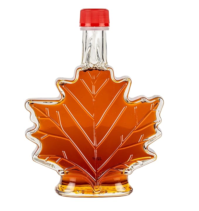 Turkey Hill Sugarbush International Gold Medal Winner Grade A Maple Syrup Canadian Maple Leaf Glass Bottle (8.45 fl oz.)
