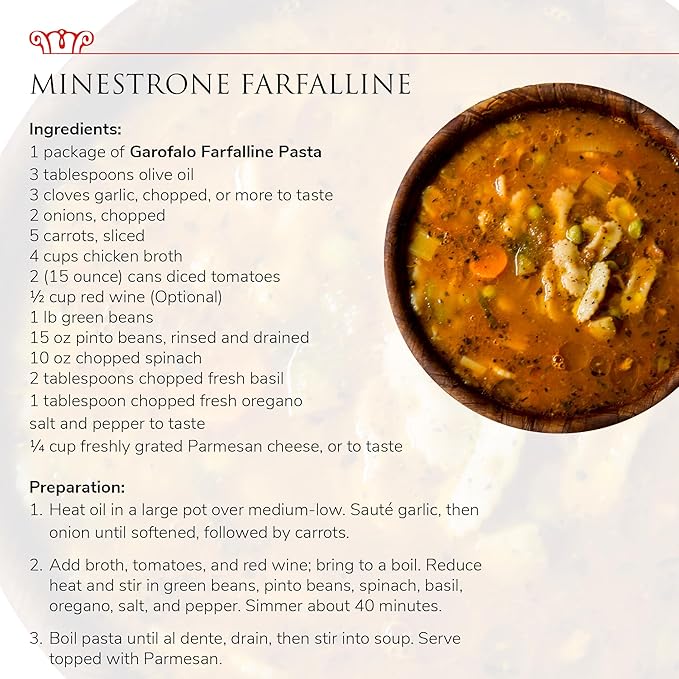 Garofalo - Premium Durum Wheat Semolina Farfalline Pasta Italian Made Bronze-Drawn Al-Dente One-Ingredient Pasta (2 pack)