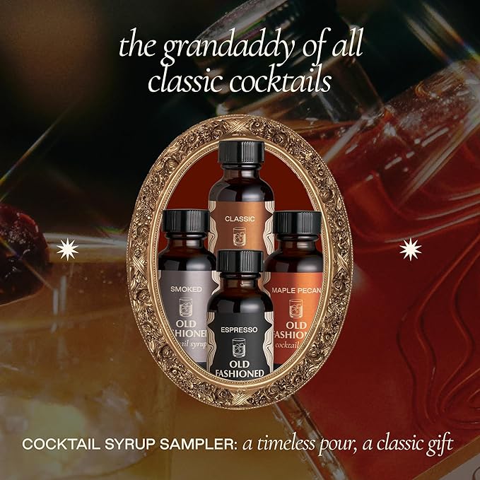 Strongwater Old Fashioned Craft Cocktail Mixer Sample 4 Pack - Makes 16 Cocktails - Handcrafted Old Fashioned Gift Set - Travel-Friendly No Artificial Sweeteners - Just Mix with Bourbon or Whiskey