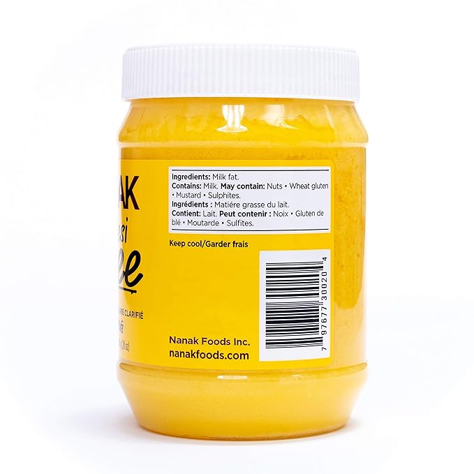 Nanak Desi Ghee Clarified Butter - Premium Quality Keto Friendly Certified Paleo Lactose-Free Source of Vitamins A &amp D Great Alternative for Butter Suitable for Cooking (28 oz)
