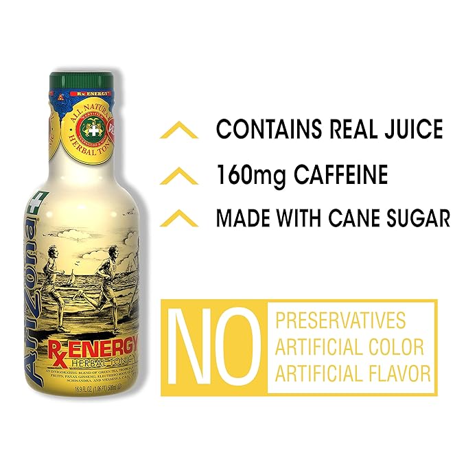 AriZona RX Energy Drink 16.9 Fl Oz (Pack of 20)