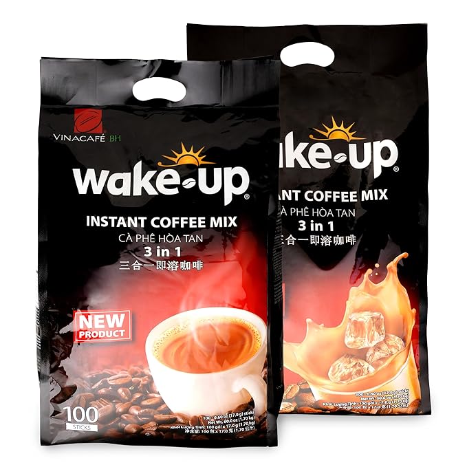 Vinacafe Premium 500 Sticks 3 in 1 Instant Wake-Up Coffee Mix 500 Coffee Sticks Single Serves