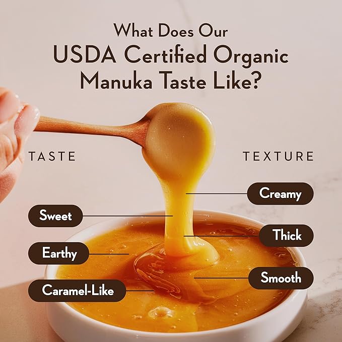 Wedderspoon Organic Raw Manuka Honey 50+ MGO 8.8 Oz Unpasteurized New Zealand Honey Non-GMO BPA-Free Jar Superfood &amp Natural Wellness Support