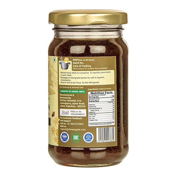 Shiva Organic Kedarnath Honey 250g- High Altitude Himalayan Pure Honey