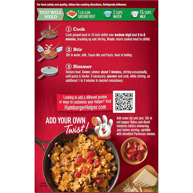 Hamburger Helper Pasta Lasagna 6.9 Ounces 12 per Case.