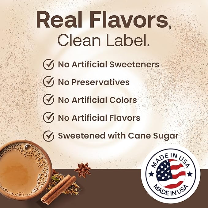 Dr. Smoothie Café Essentials Classic Chai – No Artificial Colors Flavors or Sweeteners – Shelf Stable – 62mg of Caffeine per Serving – Great for Hot Iced &amp Frozen Frappes (3.5 lb Bag 26 Servi