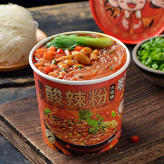 Instant Hot and Sour Noodle Soup Mix Cups152g/5.36oz/cupAuthentic Sichuan Suan Vermicelli Noodles6 Packs酸辣粉
