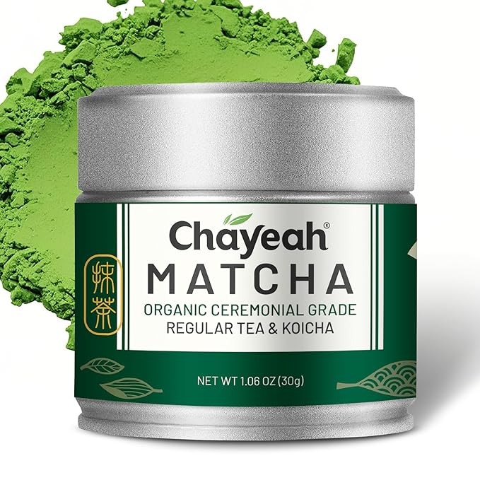 CHAYEAH Emerald Select Matcha – Organic Ceremonial Grade Matcha Green Tea Powder Premium First Harvest (1.06 oz Tin)