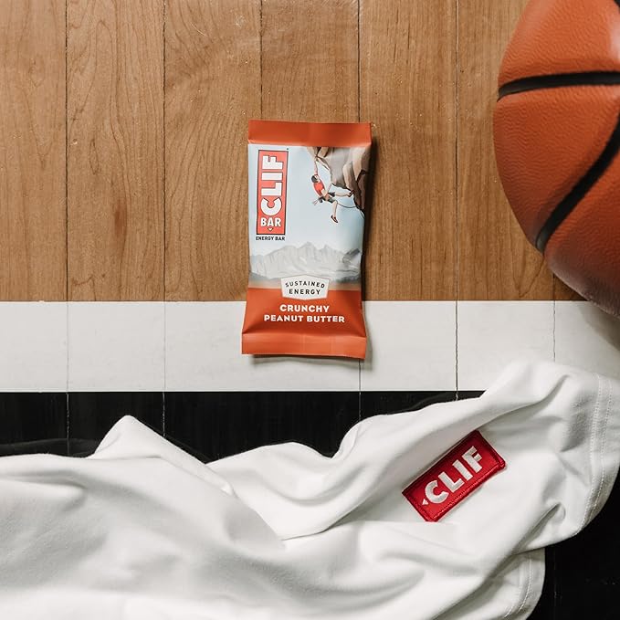 CLIF BAR - Crunchy Peanut Butter - Made with Organic Oats - 11g Protein - Non-GMO - Plant Based - Energy Bars - 2.4 oz. (18 Pack)