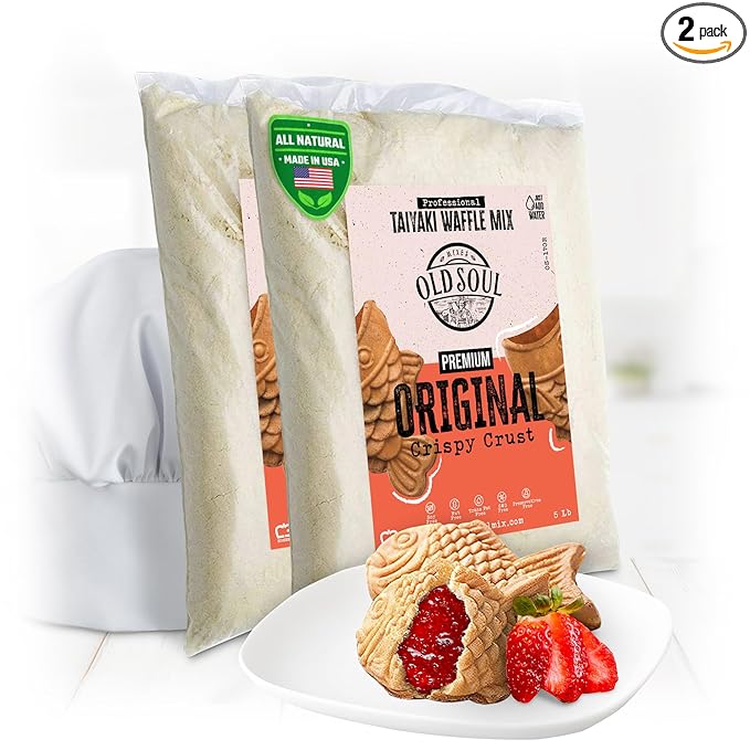 OldSoul Professional Taiyaki Waffle Mix | Crispy | Original Flavor | Dough Mix | 10 Lbs | 168 Waffles (10 Lbs Traditional)