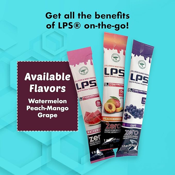 LPS Liquid Collagen &amp Whey Protein Supplement - Sugar-Free Dye-Free Non-GMO Drink - Hydrolyzed Collagen &amp Whey Peptides Promotes Healthy Skin &amp Hair for Men &amp Women Orange 32 fl oz