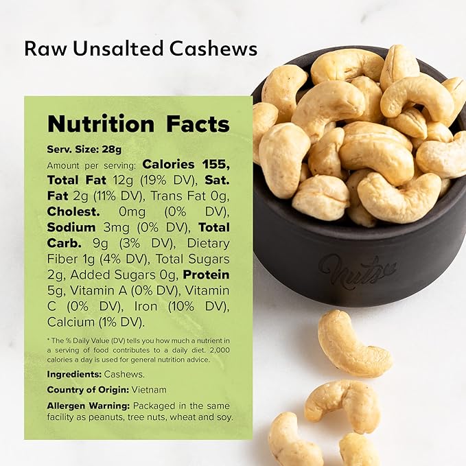 NUTS U.S. - Cashews | Raw and Unsalted | Whole Kernels and No Shell | Fresh &amp Unroasted | Natural Bulk Cashews !!! (4 LBS)