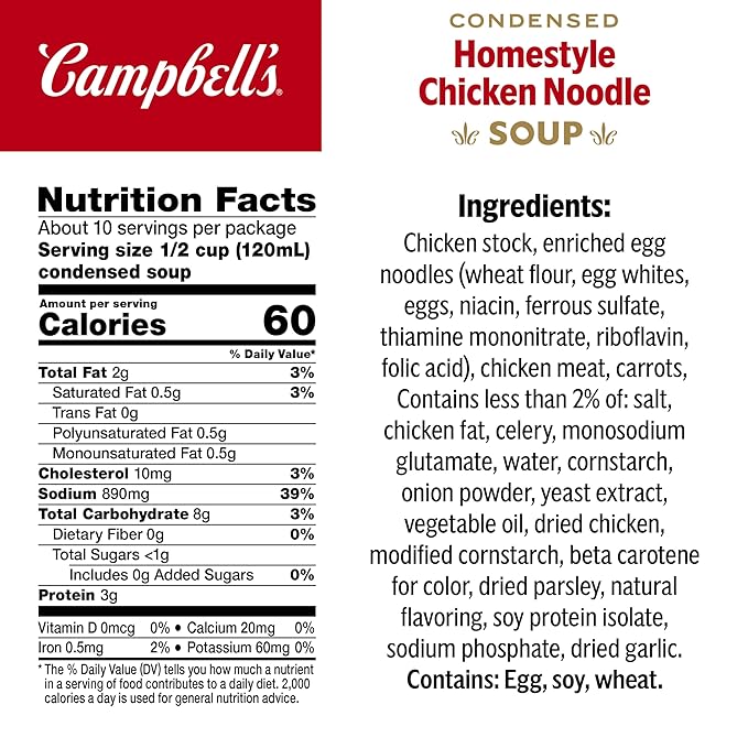 Campbell’s Condensed Homestyle Chicken Noodle Soup 10.5 oz Can (24 Pack)