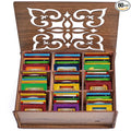 Twinings Tea Bag Sampler Variety with Walnut Wooden Organizer (60 Count) 40 Different Flavours Gift for Tea Lovers: Women Men Mom Dad Family Friends Couples