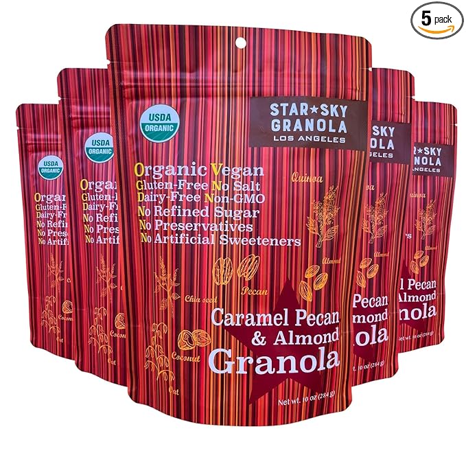 Star Sky Granola Pack of 5 (CARAMEL PECAN &amp ALMOND GRANOLA)