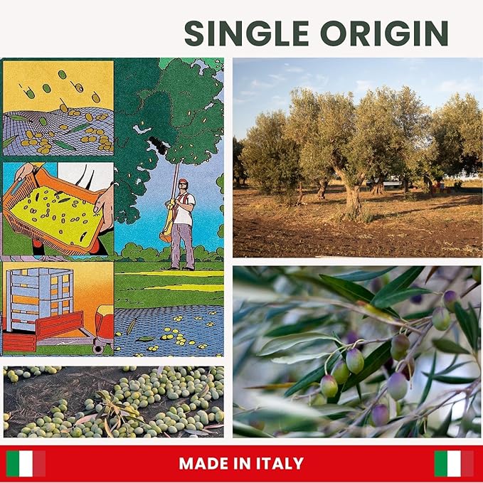 EXAU Italian Extra Virgin Olive Oil - Turi 993 mg/kg Polyphenol Rich Olive Oil Early Harvest 100% Pure Cold Pressed Italian Olive Oil From Italy Use for Drinking and Finishing 16.9 fl oz (500ml)