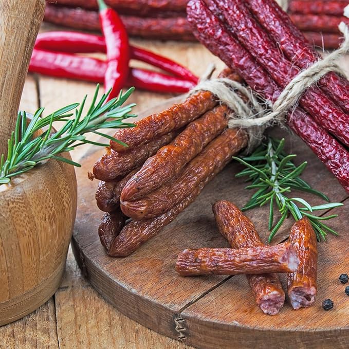 Hi Mountain ǀ Snack Stick Seasoning Kit ǀ CRACKED PEPPER &amp GARLIC BLEND ǀ Includes Seasoning Cure Casings &amp Directions ǀ Seasons up to 20 lbs of Meat ǀ Beef Pork Venison Deer &amp Wild