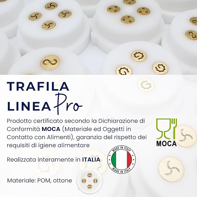 Line Pro N°35 Tagliatelle 8 mm in POM with professional inserts compatible with Philips Pasta Maker Avance/7000 series