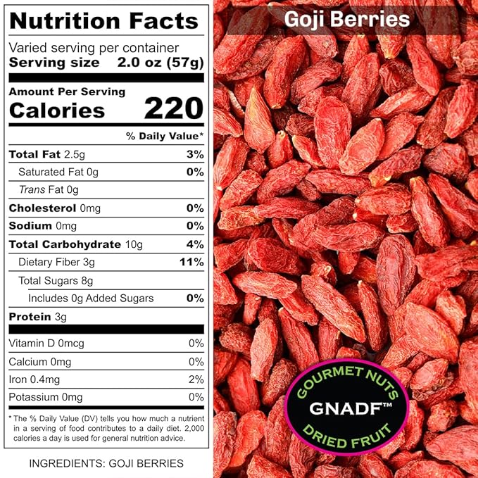 GNADF | Dried Goji Berries | Available in 5 10 25 Lb. Sizes | Gourmet Nuts And Dried Fruit | (25 lbs)