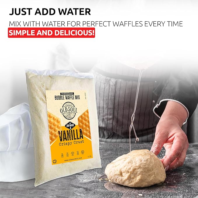 OldSoul Professional Bubble Waffle Mix | Crispy | Vanilla Flavor | Egg Waffle Mix | 56 Waffles (10 Lbs Traditional)