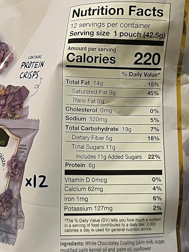 White Chocolate Blueberry Clusters with Protein Crisps 12 pouches NET WT 18oz
