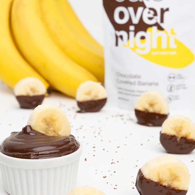 Oats Overnight Chocolate Covered Banana - Overnight Oats with 20g Whey Protein High Fiber Breakfast Protein Shake - Gluten Free Oatmeal Non GMO High Protein Oatmeal (2.9 oz per Meal) (8 Pack)