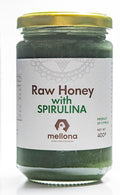 Mellona 100% Raw &amp Natural Creamy Honey with Spirulina- Creamed Raw Honey with Unheated &amp Unfiltered Superfood - Food comes with pure Natural Sweetness 400 Gram