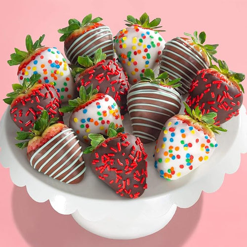 A Gift Inside Happy Birthday Chocolate Dipped Strawberries - 12 Berries