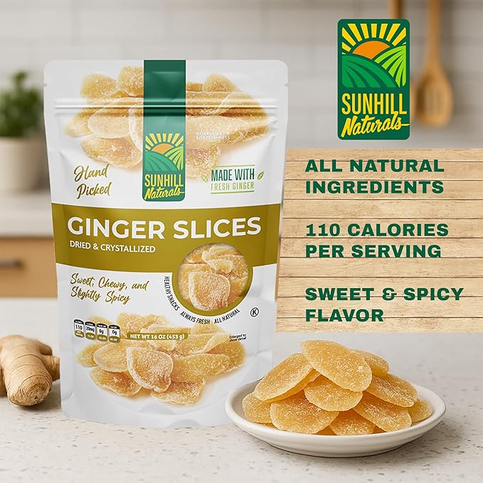 Sunhill Naturals Crystalized Ginger Slices &amp Deluxe Mixed Nuts
