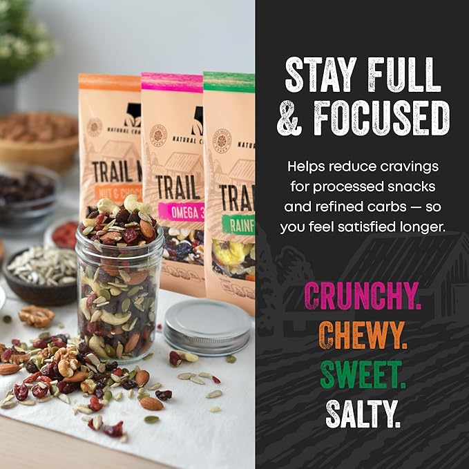 Trail Mix Snack Packs Variety - 4 Bags - Dried Fruit Mix &amp Nuts Mix with Chocolate Chips Peanuts Cranberries Raisins Walnuts Tropical Fruits - Trail Mix Individual Packs 3.5 oz