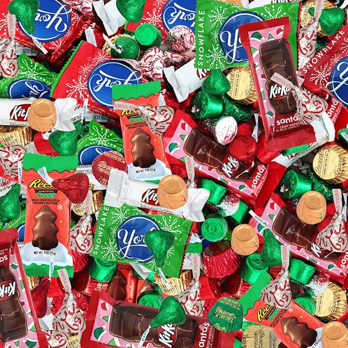 Christmas Chocolate Mix - 5lb Bulk Pack of Christmas Candy Individually Wrapped Ideal for Candy Stocking Stuffers Perfect Chocolate Candy for Chocolate Lovers.