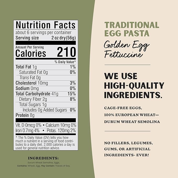 Al Dente Traditional Variety 4-Pack – All-Natural Hand-Crafted Egg Pasta. Includes Egg Spinach Garlic Parsley Fettuccine and Golden Bonnetti. (Packaging May Vary) - 12oz Bags (Pack of 4)