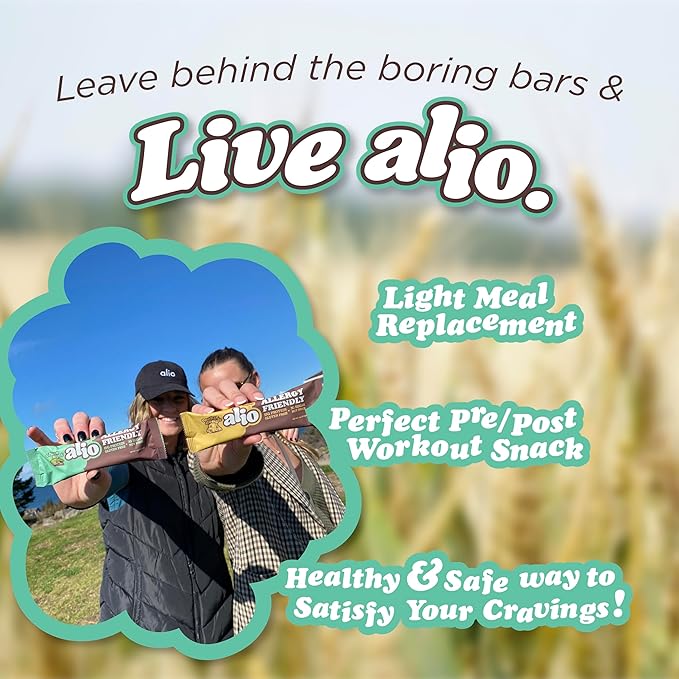 Alio Protein Bars - 3-Flavor Combo Box (12 Bars) – Free From The Top 9 Food Allergens High Protein Low-Calorie Vegan Gluten-Free Nut-Free Non-GMO Plant-Based Seed Oil Free Delicious &amp Hea