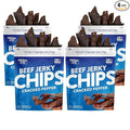 Wicked Cutz Cracked Pepper Beef Jerky Chips 28g Protein per Bag Crispy &amp Crunchy Beef Jerky Crisps USA Made Pepper Flavored Chips High Protein Carnivore Snacks (4 Bags)