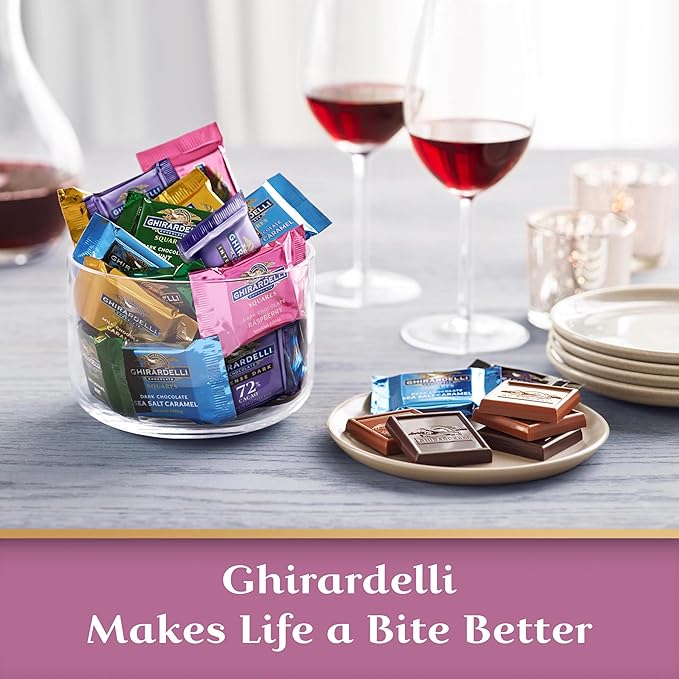 GHIRARDELLI Dark Chocolate Raspberry Squares 5.32 Oz Bag (Pack of 6)