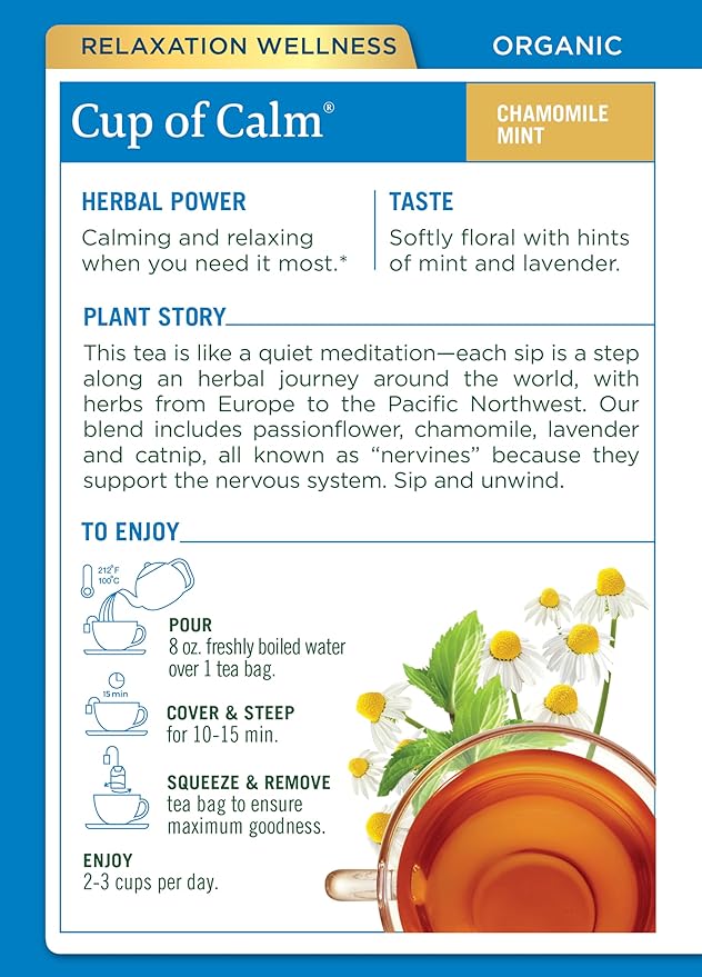 Traditional Medicinals Organic Herbal Tea Variety Pack for Stress and Sleep Support 6 Flavors Lavender Chamomile Lemon &amp Valerian Root 96 Tea Bags (6 Pack)