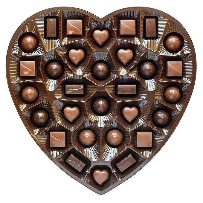 Elmer Chocolate Red Rose Wrap Heart Shaped Box - 12 oz - 30 Pieces - Perfect for Valentine's Day and Giving to that Special Someone