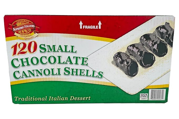 Supremo Italiano Small Chocolate Cannoli Shells | Kosher | 120 Count