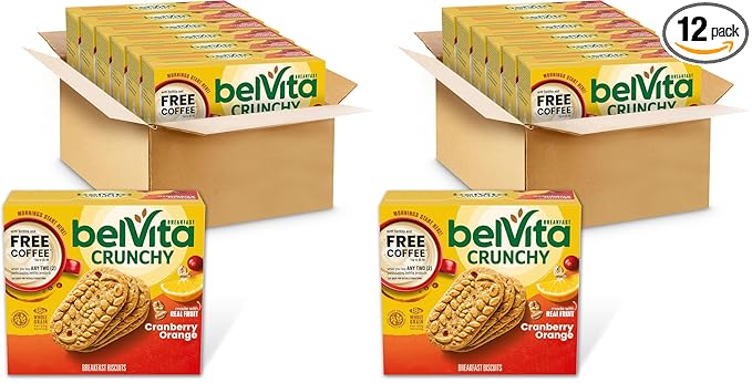 belVita Breakfast Bars Biscuits Cranberry Orange 30 Total Packs 6 Boxes (4 Biscuits Per Pack) (Pack of 2)