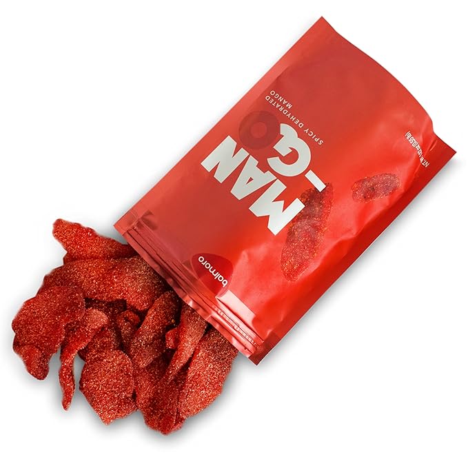 Balmoro Spicy Dehydrated Mango (8.8 oz) - Spicy Dehydrated Mango Fruit Slices - Chili Mango Dried Fruit - Dried Mango with Chili
