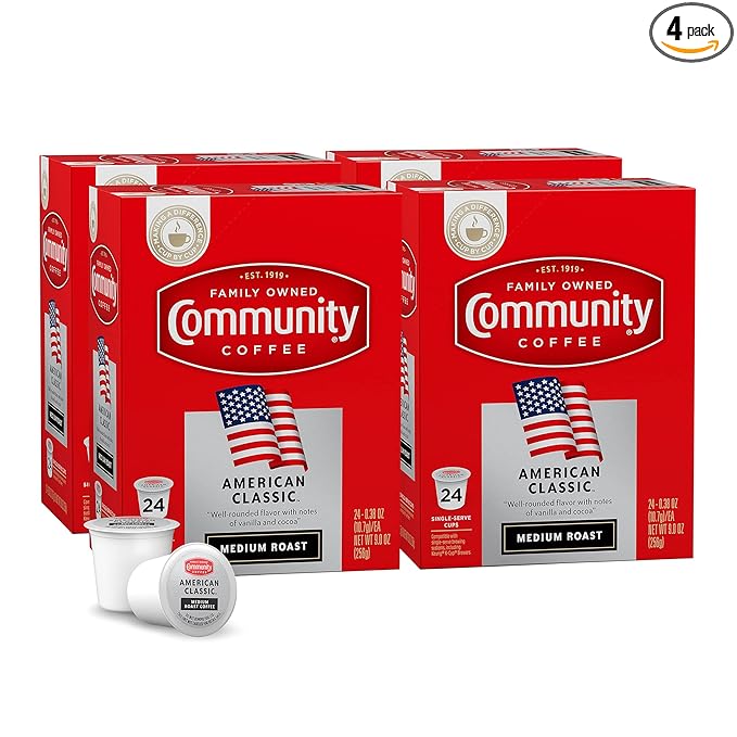 Community Coffee American Classic 96 Count Coffee Pods Compatible with Keurig 2.0 K-Cup Brewers 24 Count (Pack of 4)