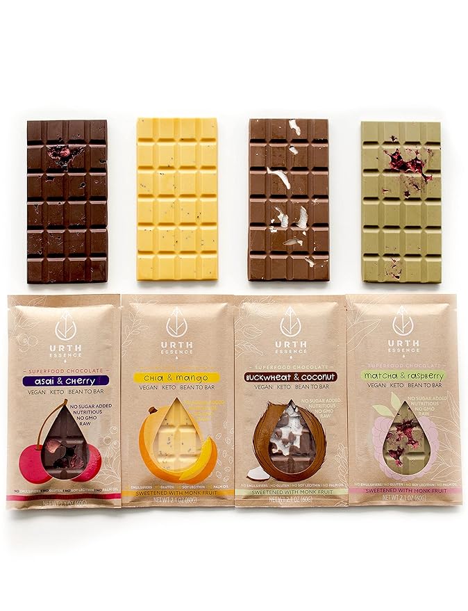 Urth Essence Sugar Free Chocolate Vegan Chocolate Bars | Keto Chocolate | Dairy Free Chocolate| Keto Friendly Food | Healthy Food Vegan Gifts| Organic Chocolate |Gluten Free Snacks (White Chocolate Ma