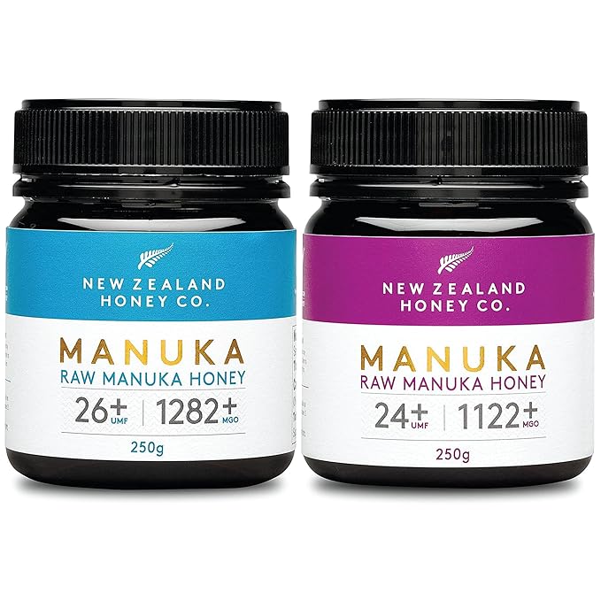 New Zealand Honey Co. Raw Manuka Honey UMF 26+ / MGO 1282+ 8.8 oz &amp UMF 24+ / MGO 1122+ 8.8 oz