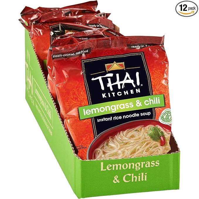 Thai Kitchen Gluten Free Lemongrass &amp Chili Instant Rice Noodle Soup 1.6 oz (Pack of 12)