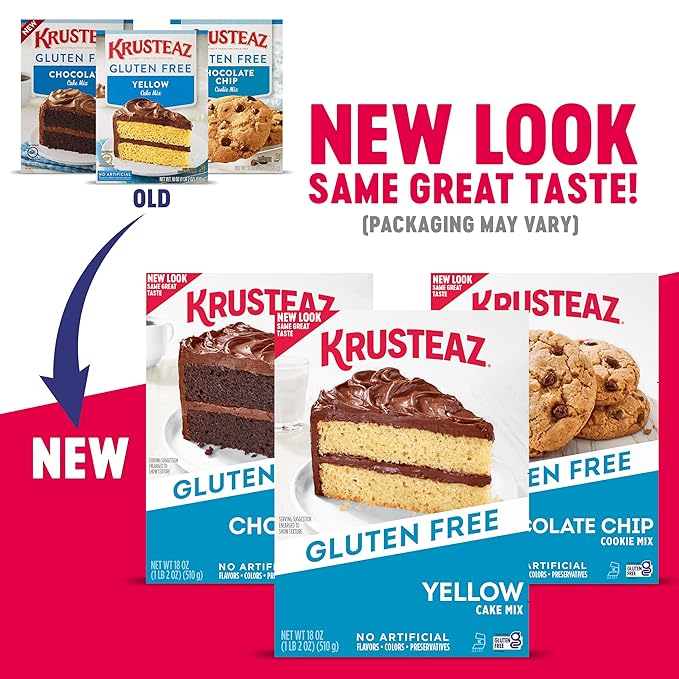 Krusteaz Gluten Free Chocolate Cake Mix No Artificial Flavors Colors or Preservatives 18 Ounce(Pack of 4)